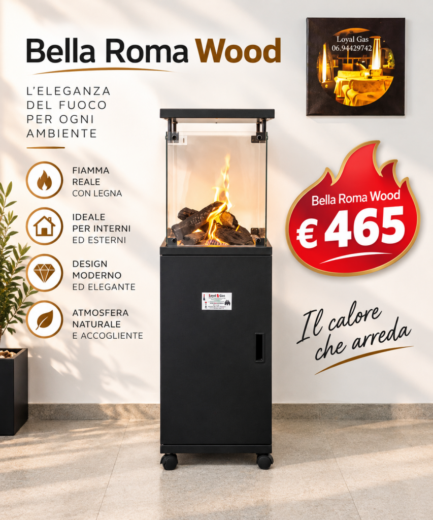 stufa per esterni Roma modello Bella Roma Wood