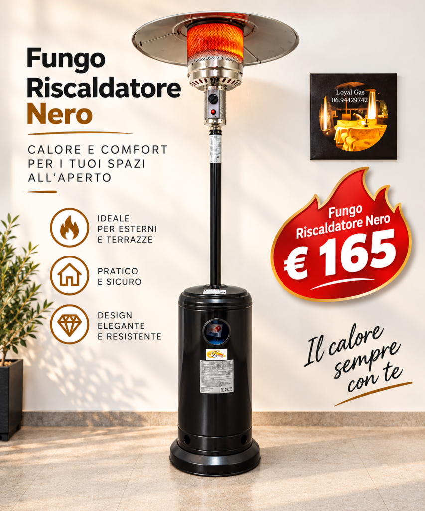 stufa per esterni Fungo Riscaldatore Nero